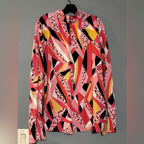 IBKUL BRIANNA WATERMELON LONG SLEEVES TOP - Picture 2 of 5